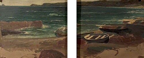 Boats on the Sand (verso), , Edwin Ellis