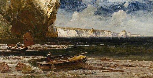 Fishing Boats on the Beach, , Edwin Ellis