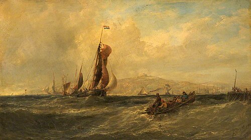 Falmouth Harbour, Cornwall, 1873, Edwin Hayes