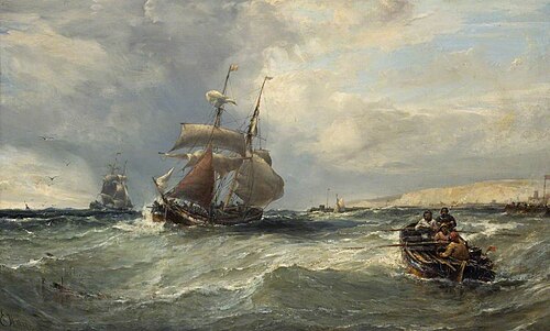 Brigantine off Yarmouth, 1882, Edwin Hayes