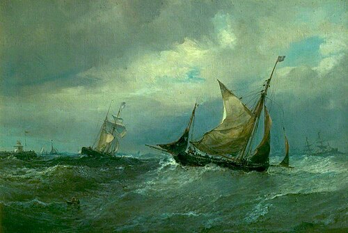 Trawling off Gorleston Harbour, Norfolk, , Edwin Hayes