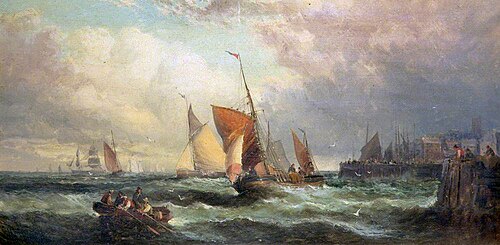 Shipping off an East Coast Port, , Edwin Hayes