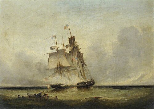 Action between USS 'Wasp' and HMS 'Reindeer', 28 June 1814, 1850, Edwin Hayes