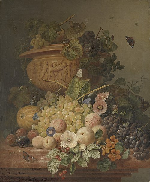 Still Life with Flowers and Fruit, 1824, Eelke Jelles Eelkema