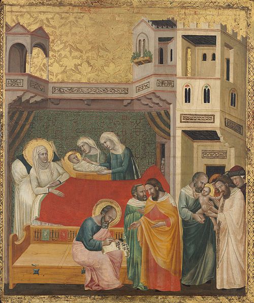 The Birth, Naming, and Circumcision of Saint John the Baptist, 1335, Giovanni Baronzio