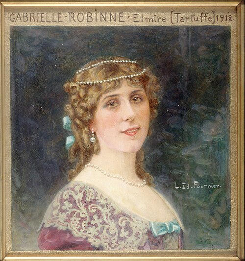 Portrait de Gabrielle Robinne, sociétaire de la Comédie-Française, dans le rôle d'Elmire du "Tartuff, 1913, Louis Édouard Fournier