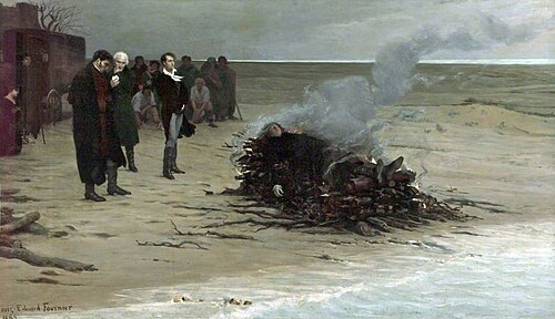 The Funeral of Shelley, 1889, Louis Édouard Fournier