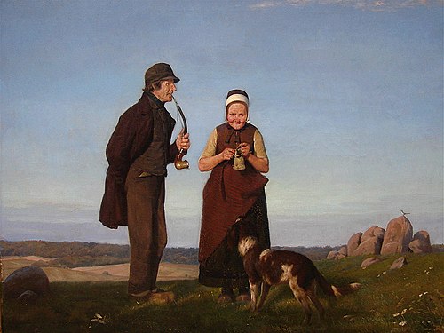 Two old People keeping Sunday, 1879, Otto Carl Bentzon Haslund