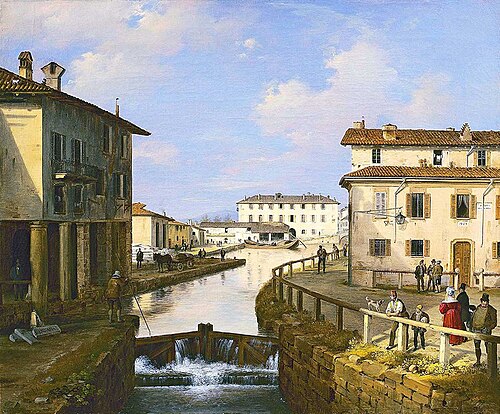 Veduta del Naviglio di San Marco, 1835, 1835, Angelo Inganni