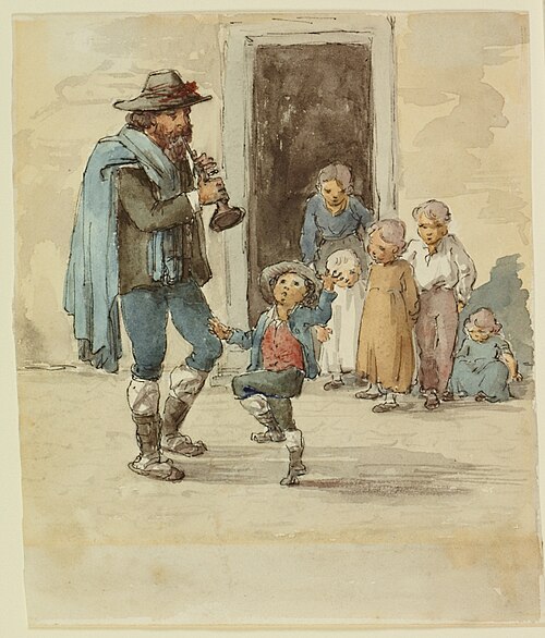 Le joueur de chalemie et son fils, 1876, Elizabeth Boott