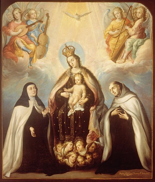The Virgin of the Carmen with Saint Theresa and Saint John of the Cross, , Juan Rodríguez Juárez