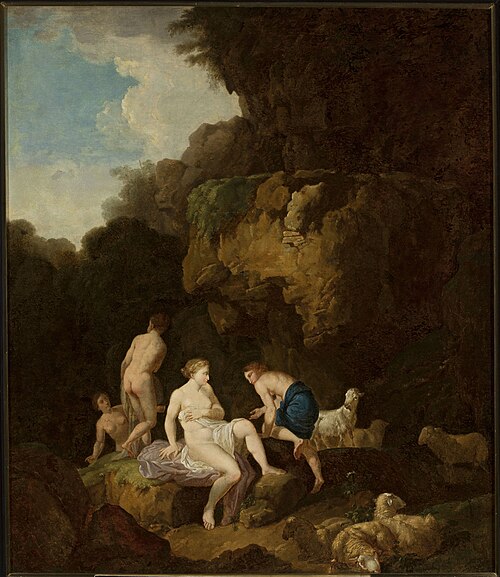 Nymphs in a grotto, , Christian Wilhelm Ernst Dietri