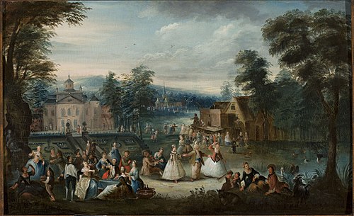 Merry-making in a park, , Christian Wilhelm Ernst Dietri