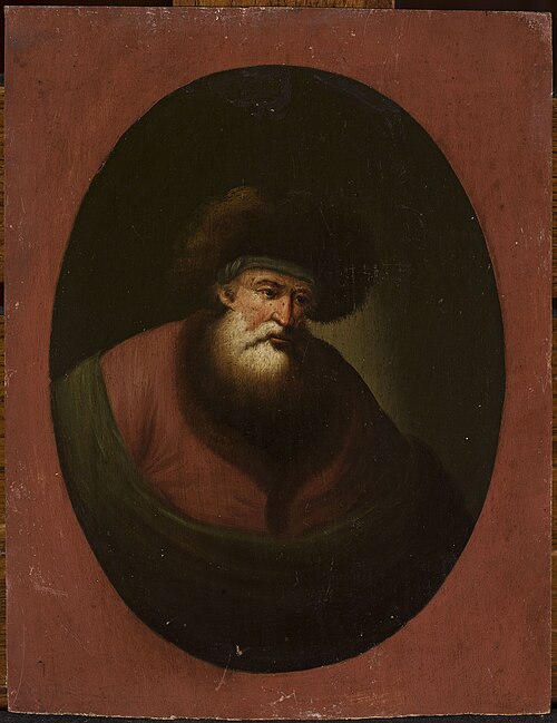Old man with green fabric, , Christian Wilhelm Ernst Dietri