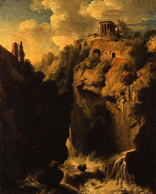 Waterfall near Tivoli, 1750, Christian Wilhelm Ernst Dietri