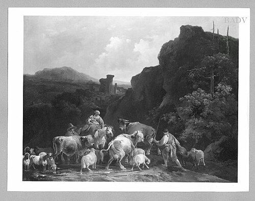 Herde an der Furt, 1737, Christian Wilhelm Ernst Dietri