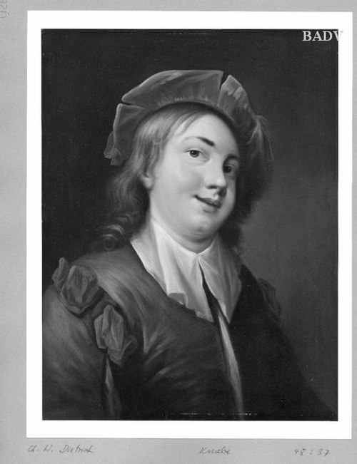Knabenbildnis mit rotem Barett, 1737, Christian Wilhelm Ernst Dietri