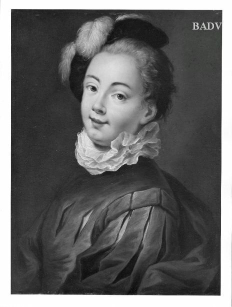 Mädchenbildnis mit Federbarett und Halskrause, 1737, Christian Wilhelm Ernst Dietri