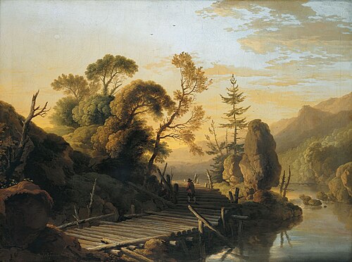 Landscape with a billet dam, 1744, Christian Wilhelm Ernst Dietri
