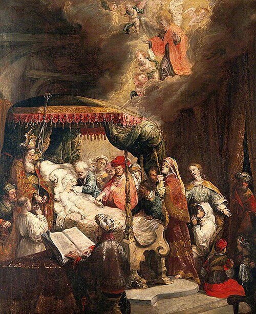 The Dormition of the Virgin (after Rembrandt van Rijn), , Christian Wilhelm Ernst Dietri