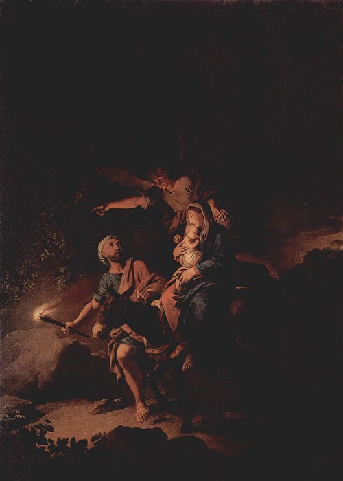 Flight into Egypt, 1752, Christian Wilhelm Ernst Dietri