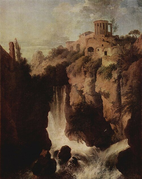 Waterfalls in Tivoli, 1755, Christian Wilhelm Ernst Dietri