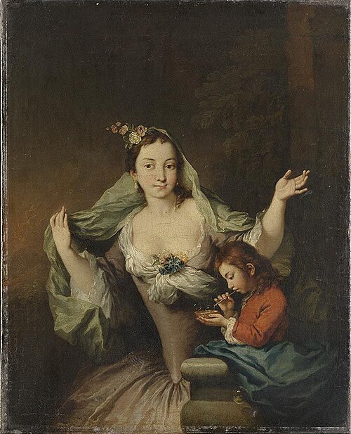 Bildnis einer Dame mit Knaben, 1755, Christian Wilhelm Ernst Dietri