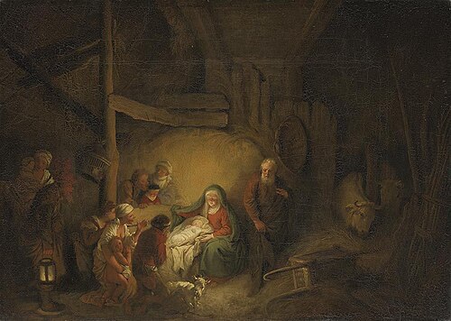 The adoration of the shepherds, 1738, Christian Wilhelm Ernst Dietri