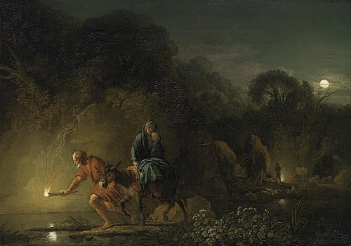 The flight into Egypt, 1743, Christian Wilhelm Ernst Dietri