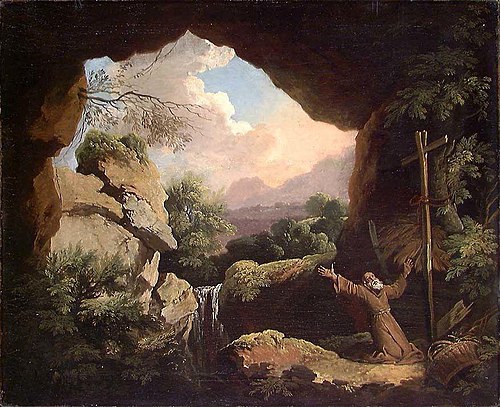 Hermit in a Rocky Cavern, 1743, Christian Wilhelm Ernst Dietri