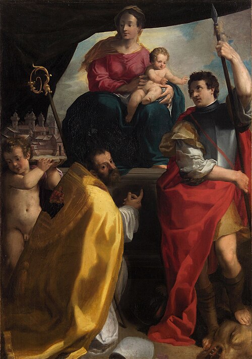 Maria mit dem Kind und den Hl. Maurelius und Georg, , Carlo Bononi