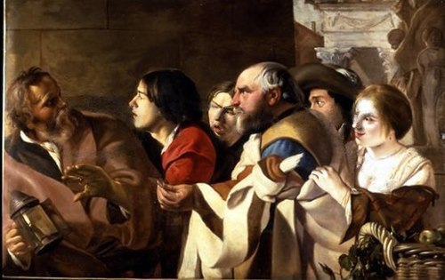 Diogenes in the market of Athens, 1628, Jacob van Campen