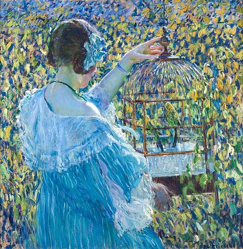 The Bird Cage, 1910, Frederick Carl Frieseke