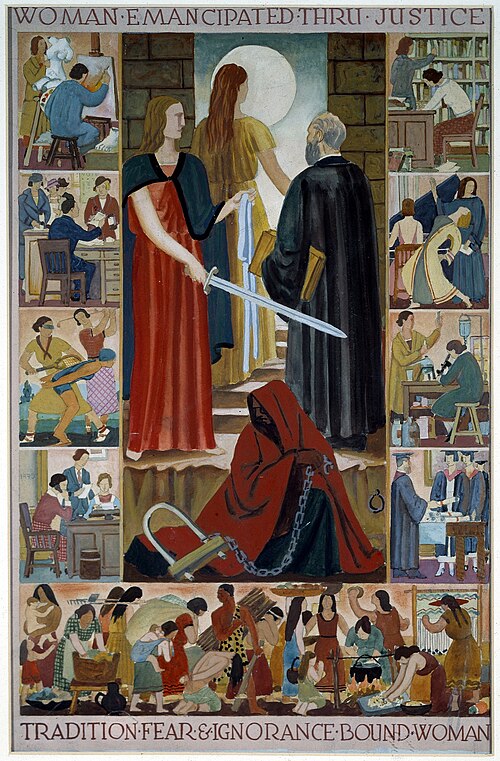 Contemporary Justice and Woman (mural study, Justice Department Building, Washington, D. C.), 1936, Emil Bisttram