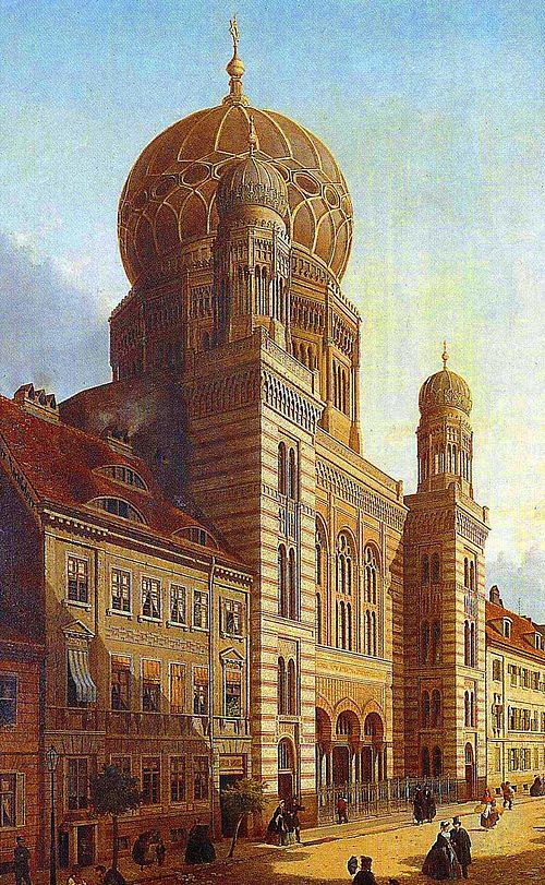 The Synagogue on Oranienburger Strasse, Berlin, 1865, Emile Pierre Joseph de Cauwer
