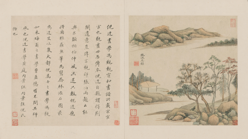 董其昌仿古山水册·仿倪元镇, , Dong Qichang