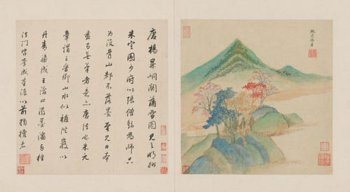 董其昌仿古山水册·仿唐杨昇, , Dong Qichang