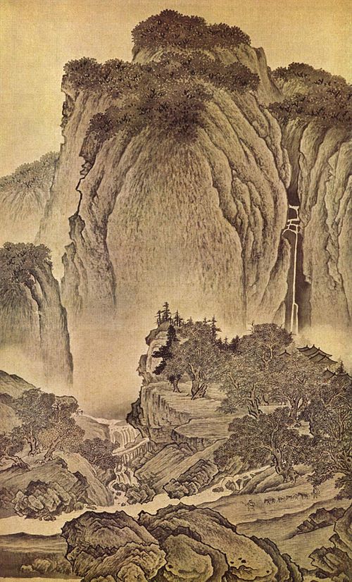 Imitating Fan Kuan's "Travelers Among Mountains and Streams", 1600, Dong Qichang