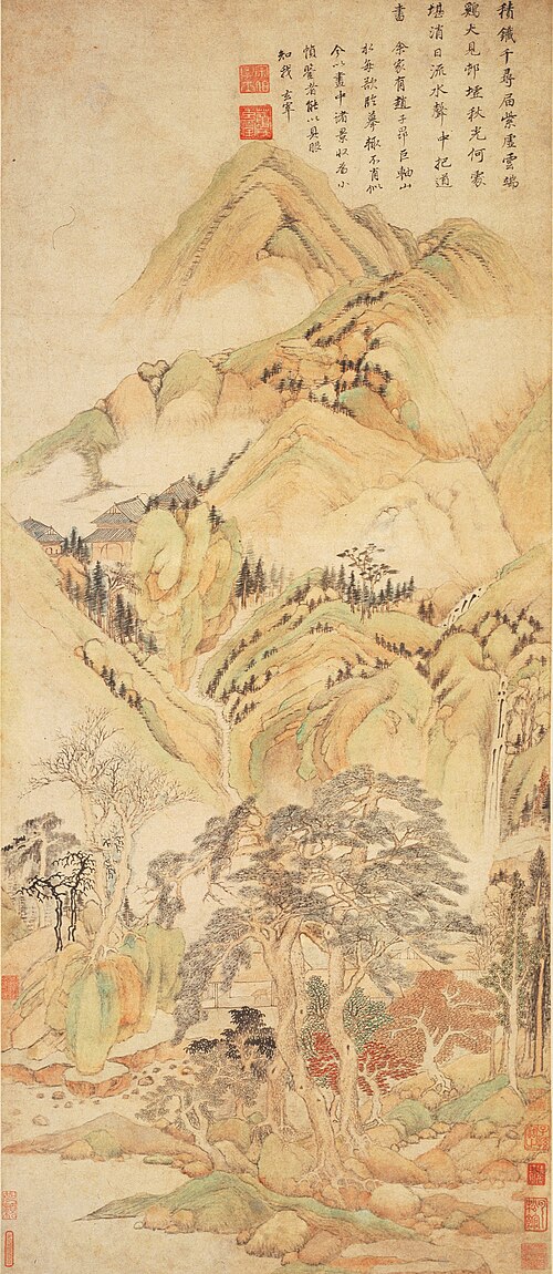 明  董其昌  秋山图轴, , Dong Qichang