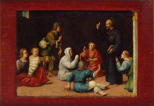 St Nicholas of Tolentino performing a Miracle, 1517, Franciabigio