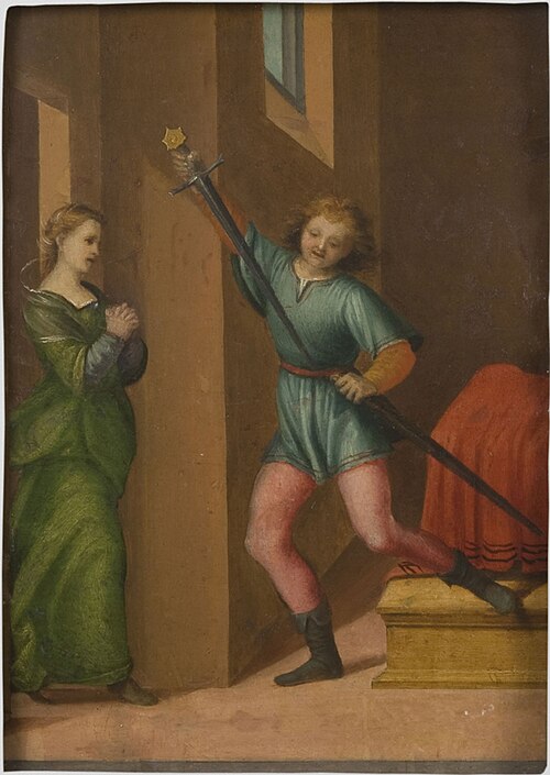 Saint Julian the Hospitaler Meeting His Wife after Killing His Parents, 1515, Franciabigio
