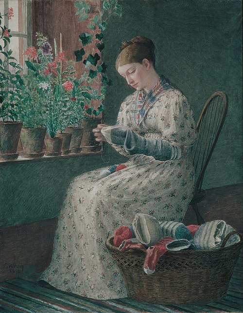 A Month's Darning, 1876, Enoch Wood Perry