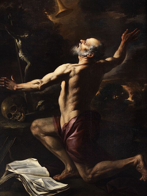 The vision of St Jerome in the desert, 1650, Enrico Fiammingo