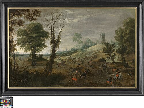 Landschap met ruitergevecht, 1602, Pieter Meulener