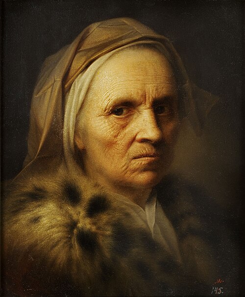 Portrait d'une femme âgée., 1725, Balthasar Denner