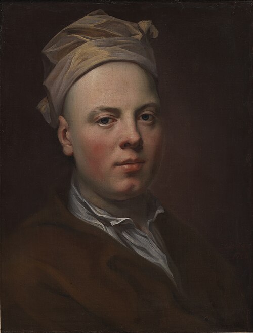 Portrait of a Young Man Wearing a White Cap, 1718, Balthasar Denner