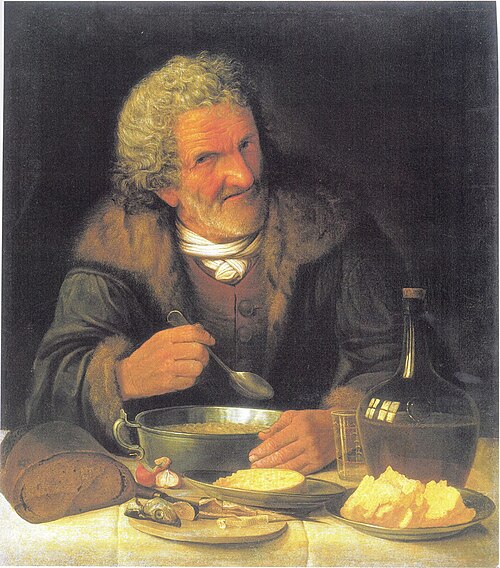 Old Man During a Meal, 1727, Balthasar Denner