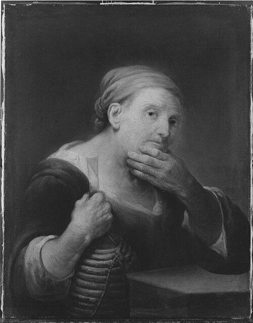 The old woman with a wine bottle, 1717, Balthasar Denner