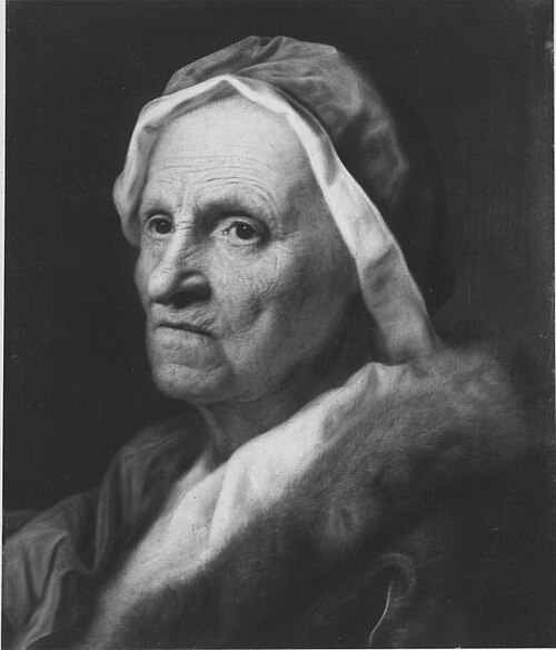 Portrait of an old woman with fur, 1717, Balthasar Denner