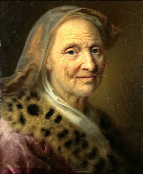 Alte Frau mit goldgelbem Kopftuch, 1737, Balthasar Denner